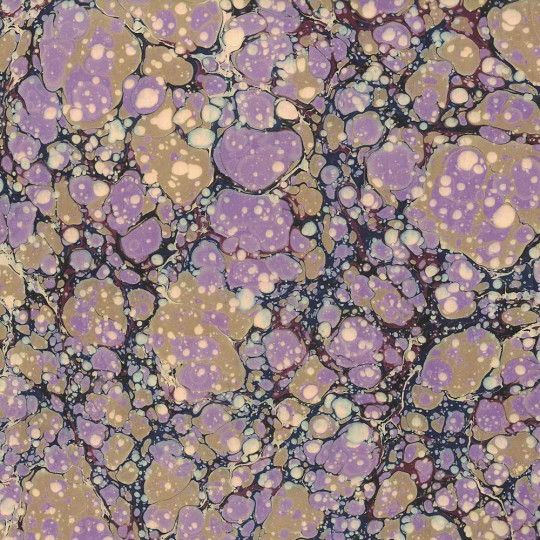Hand Marbled Paper Stone Marble Pattern in Light Purple and Tan ~ Berretti Marbled Arts